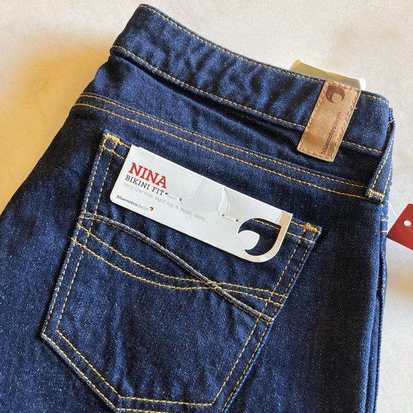 New! NWT Bluenotes Vintage Y2K flare leg dark denim jeans, indigo, 28W / 32L - Picture 5 of 5